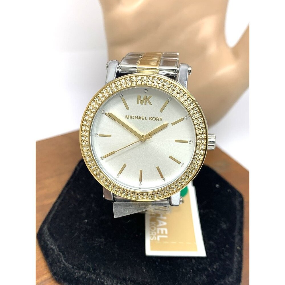 Michael Kors Women's Watch MK7348 Quartz Silver Dial 2-Tone Stainless Steel 38mm